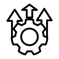 System Upgrade Icon - Outline Style for Process Optimization & Integration. (Outline Style)
