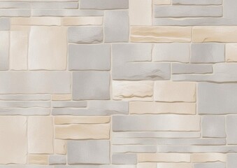 Stone wall made of blocks and bricks