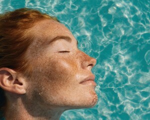 Close-Up Profile of Freckled Face with UV Sunspots Showing Skin Texture and Pigmentation for Dermatological and Skin Health Awareness