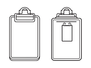Ultra Minimalist Clipboard Holder Icon Set