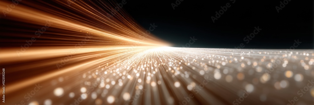 Fototapete Futuristic Telemetry Tunnel with Streaming Data Particles and Speed Lines for Accelerated Digital Transformation and High-Tech Innovation Visualization