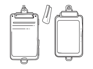 Minimalist Clipboard Holder Line Drawing