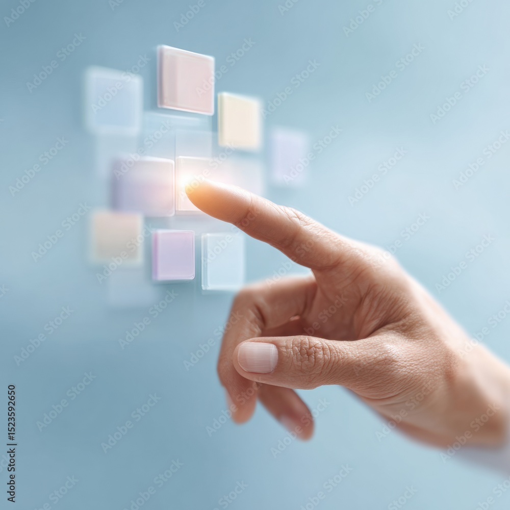 Poster Digital Payroll Management Interface with Virtual Touchscreen and Interactive Icons for Modern Automated Business Finance Solutions