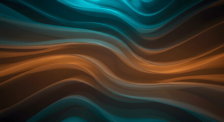 Abstract Waveforms in Teal and Bronze