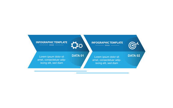 2 option paper infographic 3d design with line style, can be used for business 