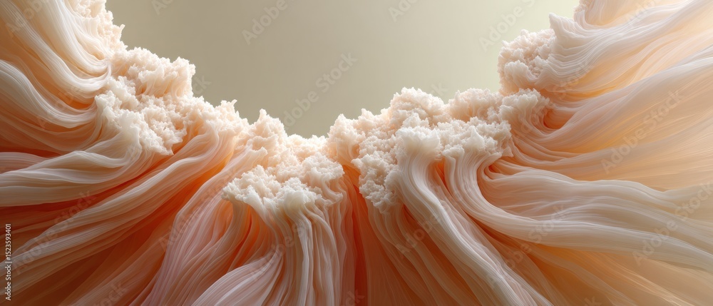 Poster abstract flowing fabric texture with soft waves and organic forms in warm earth tones for modern des