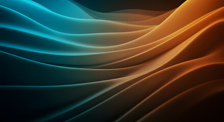 Obraz premium Abstract Wavy Lines: Blue and Orange Gradient