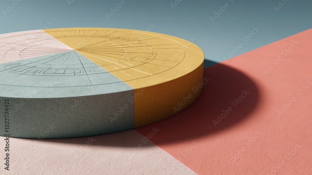 Poster modern minimalist circular astrological chart with twelve zodiac houses on textured surface - trendy