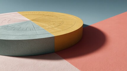 Modern Minimalist Circular Astrological Chart with Twelve Zodiac Houses on Textured Surface - Trendy Cosmic Mapping for Astrology and Horoscope Branding