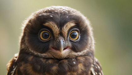 Obraz premium Baby Morepork owl portrait