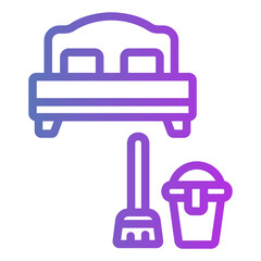 room cleaning Gradient icon