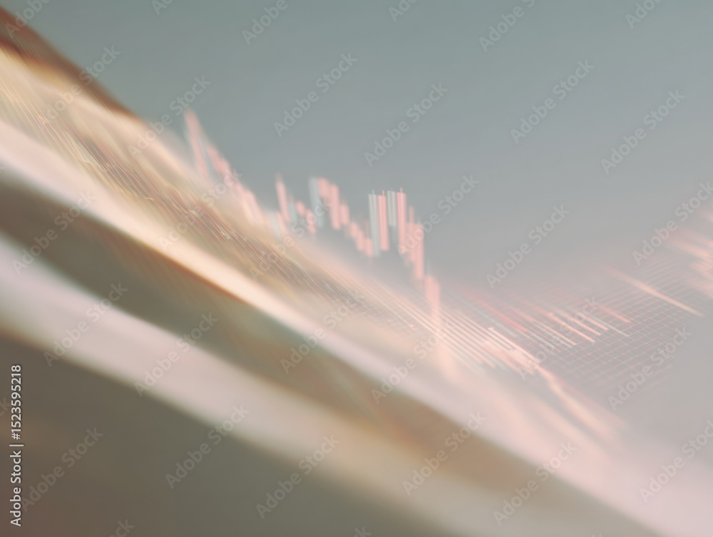 Aufkleber Abstract Financial Data Visualization with Fluctuating Graphs and Layered Market Indicators Illustrating Investment Risk and Economic Uncertainty