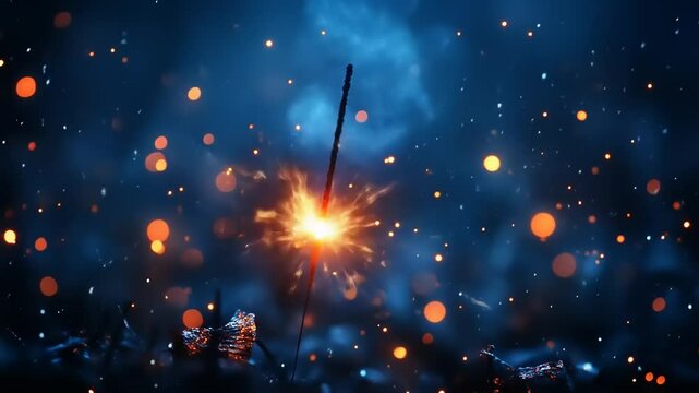Sparkling firecracker night bokeh.