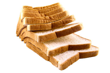 toast wheat bread sliced isolated on white background. transparent background. png file
