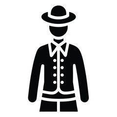 tour guide element isolated traditional costume icon on white background