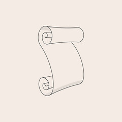 Scroll. Colored stylized illustration on background. Vector graphics.