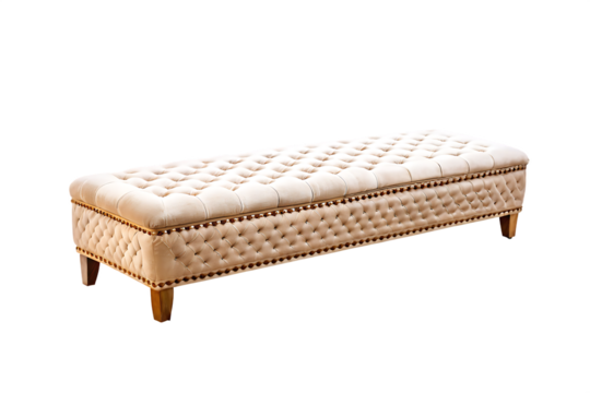 available upholstered bench isolated on white background PNG