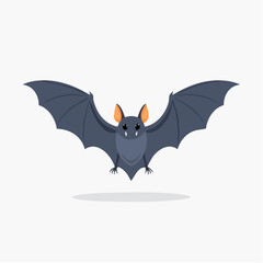 Fototapeta premium Dark bat icon in flight, great for haunted scenes and Halloween party graphics