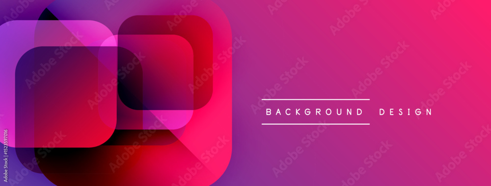 Poster Abstract geometric shapes overlap, creating vibrant gradient effect. Modern design element for backgrounds, presentations.