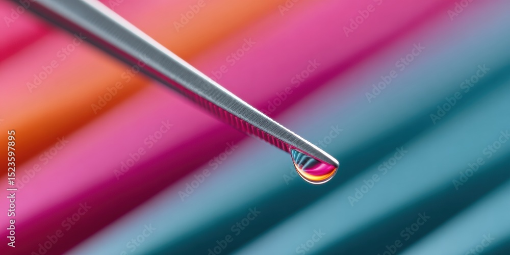 Poster Precision Tweezers Holding Genetic Hair Strand for DNA Analysis in Modern Laboratory Setting with Focus on Forensic Testing and Paternity Verification