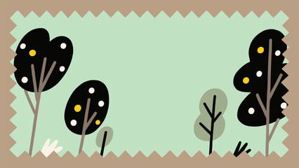 Simplified tree poster background, vector graphics