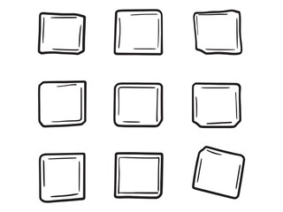 Colorful Post-Its Ultra Minimalist 2D Line Art Set 