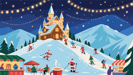Christmas poster background, vector image