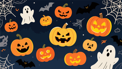 Halloween poster background, vector image