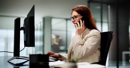 Busy Executive Making Important Calls