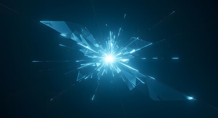 Naklejka premium Abstract Shattering Glass Effect: 3D Render
