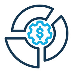 Budget Control Icon - Outline Color Style for Financial Management.