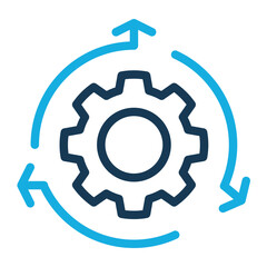 Flexible Methodology Icon - Outline Color Style for Agile Process & Adaptation.