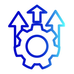 System Upgrade Icon - Outline Gradient Style for Process Optimization & Integration.