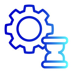 Workflow Progress Icon - Outline Gradient Style for In-Process Tasks.