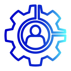 Workforce Utilization Icon - Outline Gradient Style for Optimization & Efficiency.