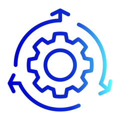Flexible Methodology Icon - Outline Gradient Style for Agile Process & Adaptation.