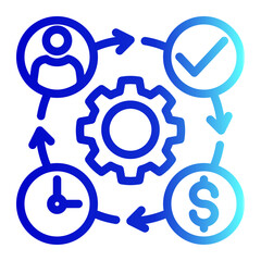 Resource Allocation Icon - Outline Gradient Style for Process & Organization.