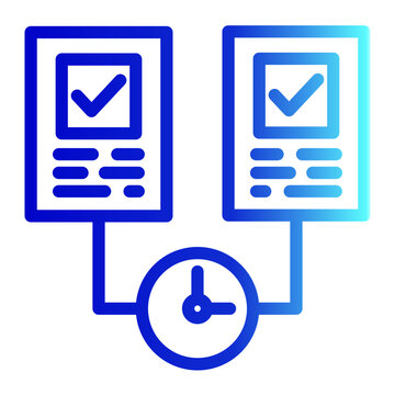 Efficient Multitasking Icon - Outline Gradient Style for Task Management.