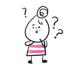 (Wonder) Collection of hand drawn lady business worker icons. Vector illustration.	