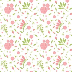 Fototapeta premium seamless floral pink flowers pattern