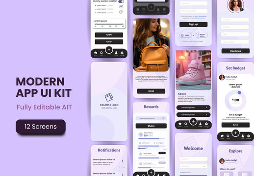 Lilac BNPL Shopping Budget Mobile UI UX Buy Now Pay Later Application Template