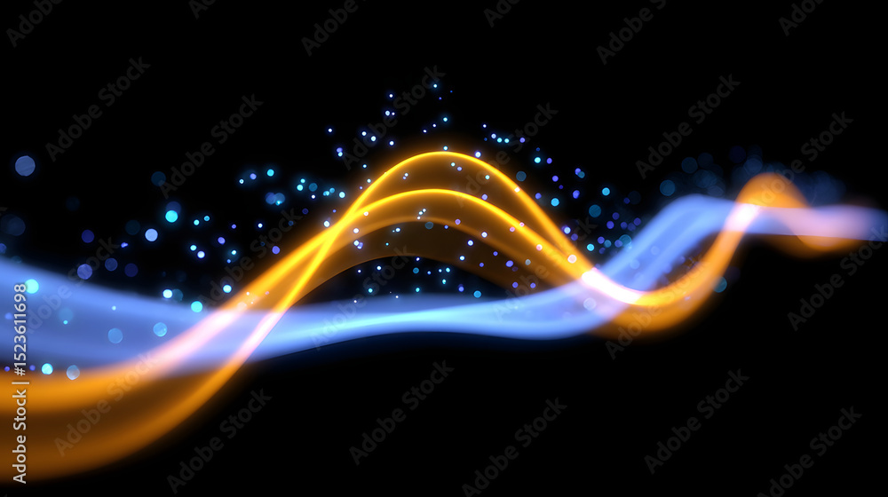 Poster abstract light three-dimensional luminous particles technology sense kv main visual background