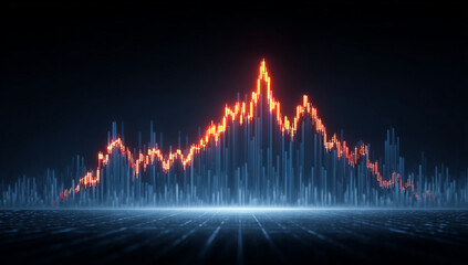 Abstract Glowing Stock Market Graph Data Visualization