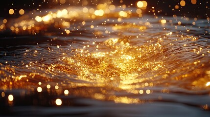 Golden Water Ripple with Dark Background.