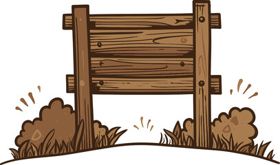 Retro wooden sign illustration