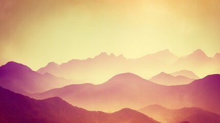 Obraz premium Layers of mountains soft light glow