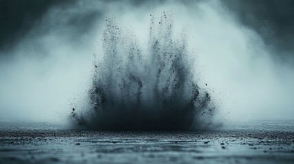 Dark Dust Explosion with Dramatic Scene.