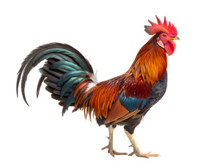 Fototapeta premium rooster side profile colorful feathers