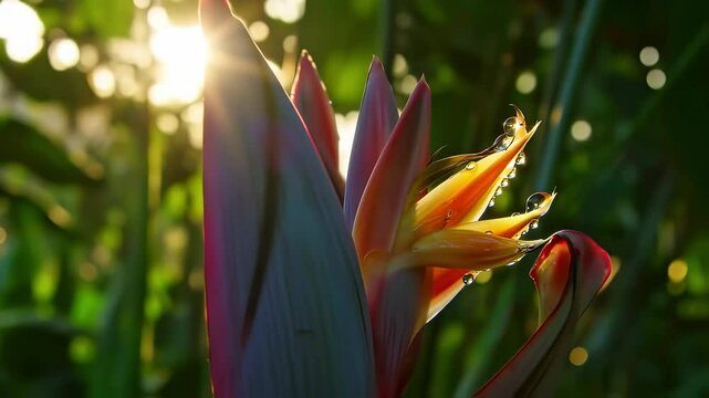 Close-up of hummingbird flying near blooming flowers in nature