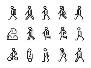 Crosswalk Ultra Minimalist 2D Line Art Set 